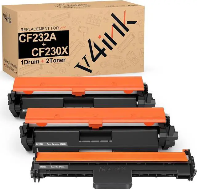 Main image of v4ink 3PK Compatible Replacement  30X 30A CF230X Toner 32A CF232A Drum Black Combo Set  Laserjet Pro MFP M227fdw M227fdn M227sdn M227 M203dw M203d M203dn M203 Printer  1 Drum + 2 Toners