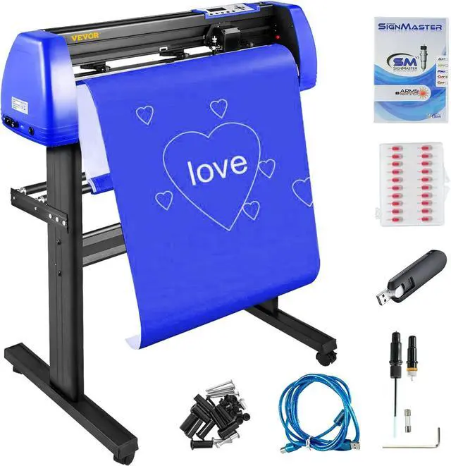 Main image of VEVOR Vinyl Cutter 28 Inch Vinyl Cutter Machine with 20 Blades Maximum Paper Feed 720mm Vinyl Plotter Cutter Machine with Sturdy Floor Stand Adjustable Force and Speed for Sign Making