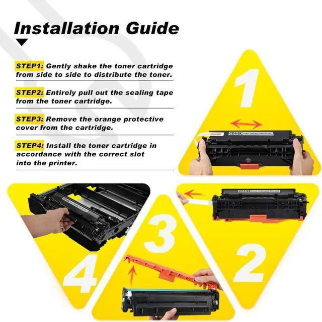 Alt view image 6 of 7 - v4ink 5PK Remanufactured Toner Cartridge Replacement for HP 305X CE410X 305A CE410A CE411A CE412A CE413A Toner High Yield for HP Pro 400 MFP M475dn M475dw M451nw M451dn M451dw M375nw Printer