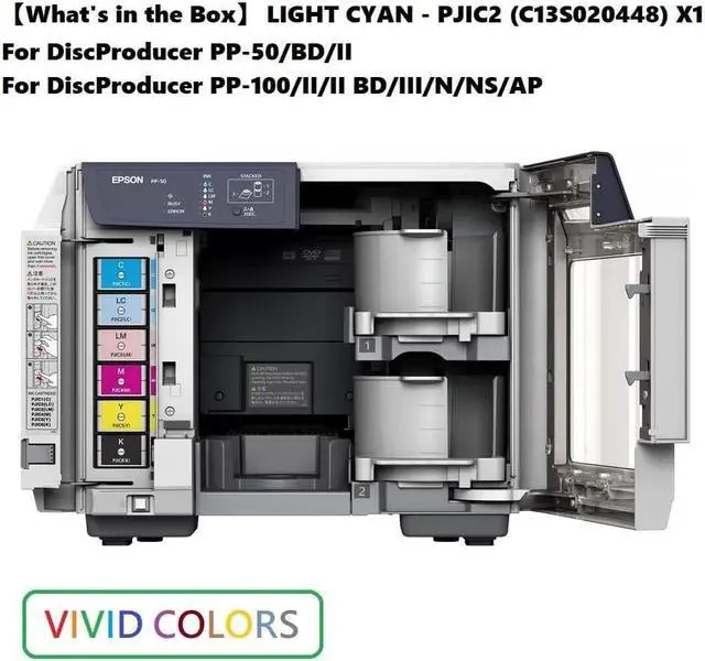 Alt view image 4 of 4 - PJIC2-C13S020448 Ink Cartridge (Light Cyan, 1-Pack) Compatible with DiscProducer PP-100 in Retail Packaging