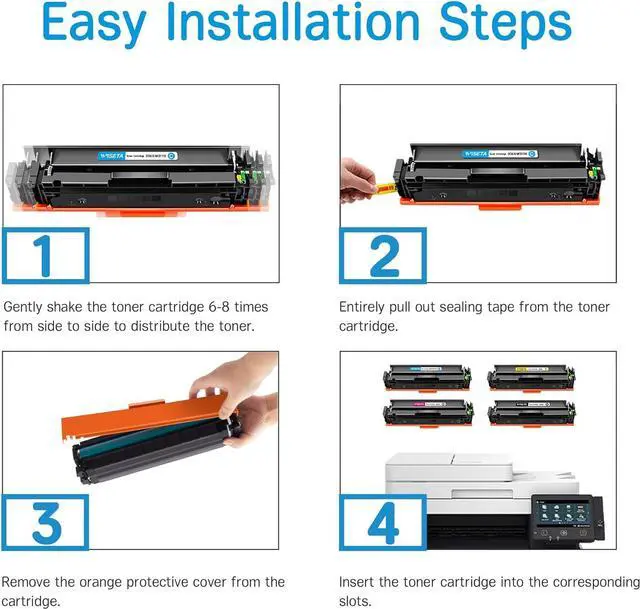 Alt view image 4 of 7 - Ennovor Wiseta Compatible Toner Cartridge Replacement for HP 206A (Black, Cyan, Magenta, Yellow 4 Pack)