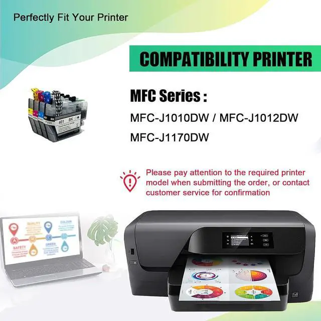 Alt view image 2 of 7 - HOBLER Replacement LC401 Ink Cartridge Compatible for Brother LC401 LC401XL Ink Cartridges Work for MFC-J1010DW MFC-J1012DW MFC-J1170DW Printers Combo Pack