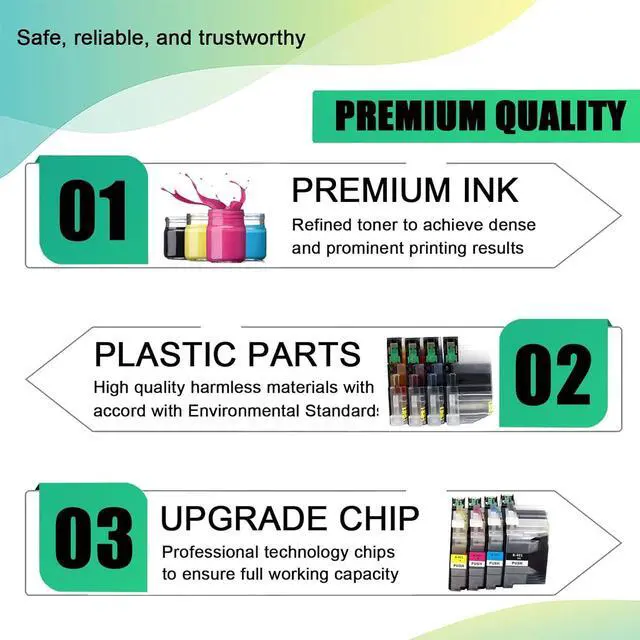 Alt view image 6 of 7 - HOBLER Replacement LC401 Ink Cartridge Compatible for Brother LC401 LC401XL Ink Cartridges Work for MFC-J1010DW MFC-J1012DW MFC-J1170DW Printers Combo Pack