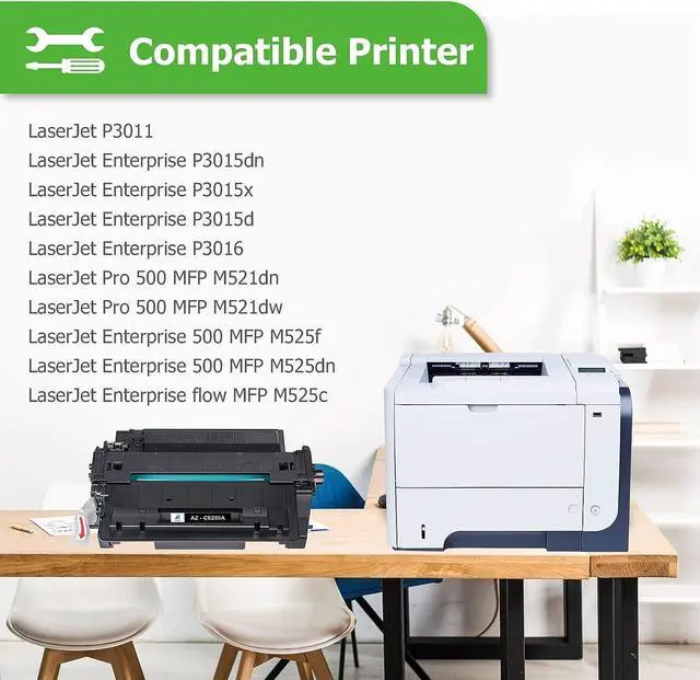 Alt view image 3 of 7 - Aztech Compatible CE255A 55A Toner Cartridge Replacement  55A CE255A 55X CE255X  Laserjet P3015 P3015dn P3015x Pro 500 MFP M521dn M521dw M521 M525 Printer Ink (Black, 1-Pack)