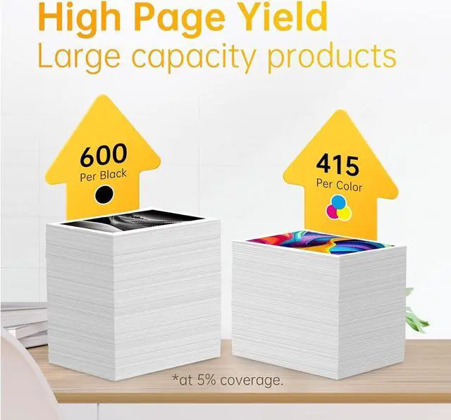 Alt view image 3 of 7 - LEMERO Remanufactured 64 Ink Cartridge Replacement  64XL 64 XL Combo Pack for Envy Photo 7855 7155 7858 7800 6255 6230 7820 Printer (Black and Color, 2 Pack) 64XL Tango Ink Cartridges