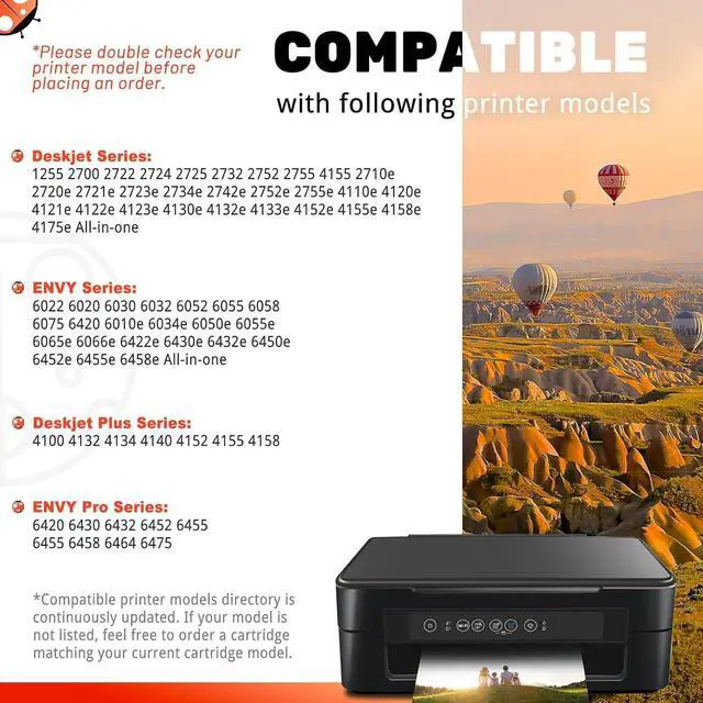 Alt view image 2 of 6 - COCCINK 67XL Ink Cartridge Replacement  Ink 67 XL Black for DeskJet 2700 2723 2752 2755e 4133 4152 4155e Envy 6000 6055 6458 6475 Printer Ink (2 Black)