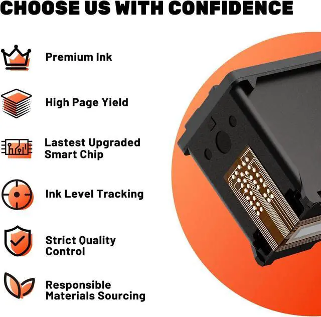 Alt view image 4 of 6 - COCCINK 62XL Ink Cartridge Replacement  62 XL for Envy 5660 7645 7640 5642 5643 5640 OfficeJet 250 5740 200 5746 5745 200 250 Mobile Printer Combo Pack Printer Ink (1 Black, 1 Tri-Color)