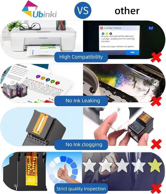 Alt view image 7 of 7 - Ubinki 64XL Color Ink Cartridge Replacement Ink 64 XL HP64 HP64XL Cartridges for Envy 7855 7155 7858 7800 7955e 7255e 7900e 6200 6255 7830 7864 7120 6222 Tango x Printers (2-Pack)