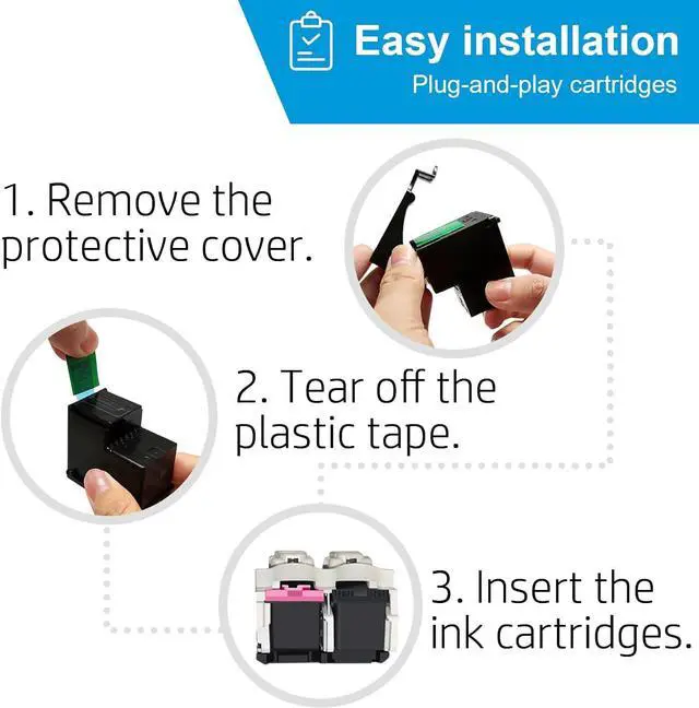 Alt view image 6 of 7 - 63XXL 63XL Ink Cartridge Combo Pack | High Yield Ink 63 63XL Black/Color Works for Envy 4520 for Officejet 3830 4650 5255 Series Printer