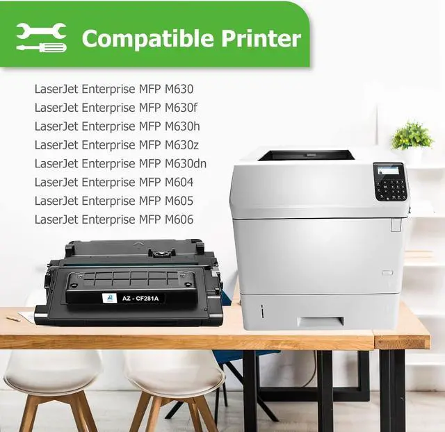 Alt view image 3 of 7 - Ennovor Aztech Compatible Toner Cartridge Replacement for HP 81A CF281A for Enterprise MFP M604 M604n M604dn M605 M605n M606 M630 Printer (Black, 2-Packs)