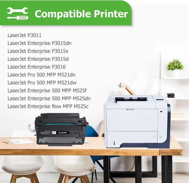 Alt view image 3 of 7 - Aztech Compatible 55X Toner Cartridge Replacement 55X CE255X 55A CE255A P3015 P3015dn P3015x Pro 500 MFP M521dn M521dw M521 M525 Printer Ink (Black, 1-Pack)