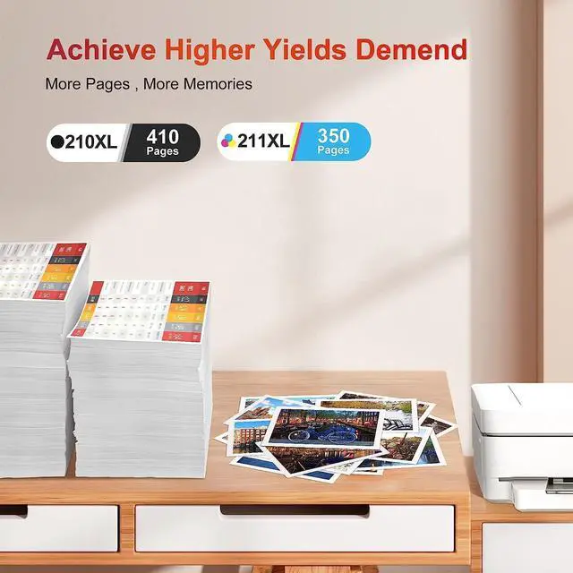 Alt view image 3 of 6 - PG-210XL/CL-211XL Ink Cartridges Compatible Replacement for Canon 210 211, Remanufactured 210XL 211XL Ink Combo Pack Use to Canon MP495 MP280 MP490 MP480 MP270 MP240 MX420 MX410 MX350 (2 Pack)