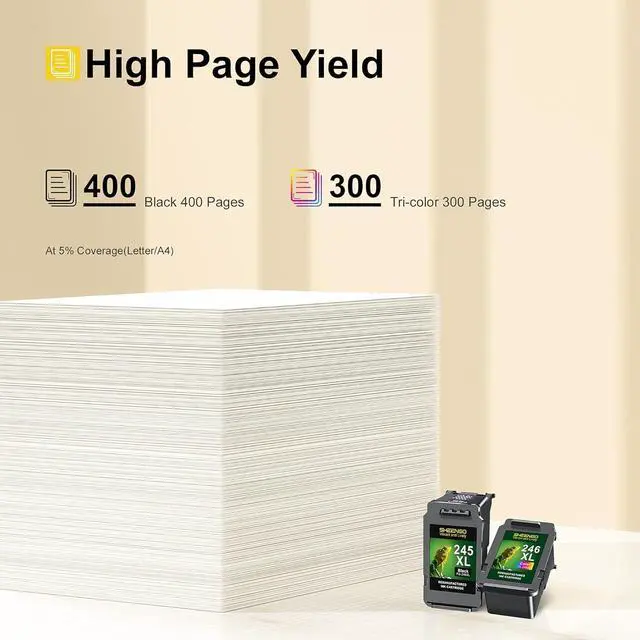 Alt view image 3 of 6 - 245XL Black Ink Cartridge, 2 Combo Pack, Replacement for Canon PG-245 CL-246 XL 246XL PG245XL CL246XL 243 PG243 CL244 with TS3320 TR4520 MG2522 MX492 MX490 MG2522 MG2920 MG2420 MG2520 MG2922 Printer