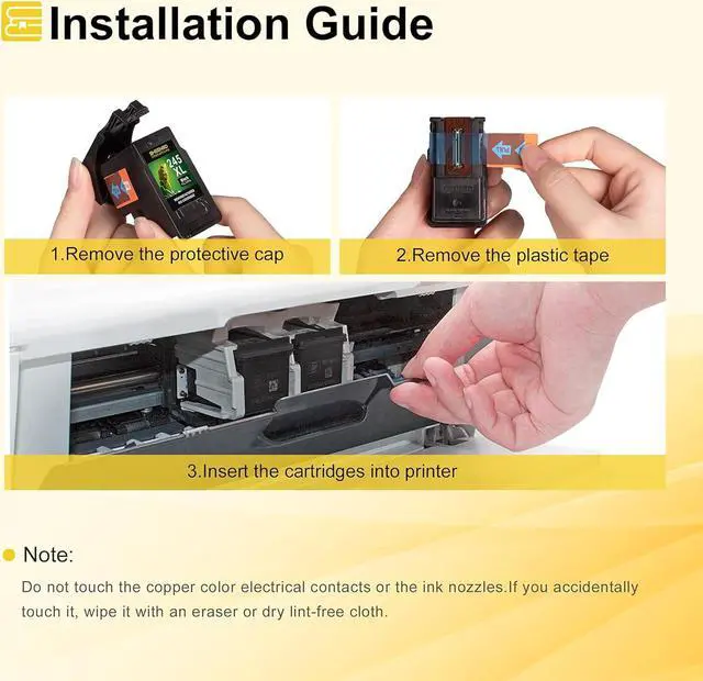 Alt view image 5 of 6 - 245XL Black Ink Cartridge, 2 Combo Pack, Replacement for Canon PG-245 CL-246 XL 246XL PG245XL CL246XL 243 PG243 CL244 with TS3320 TR4520 MG2522 MX492 MX490 MG2522 MG2920 MG2420 MG2520 MG2922 Printer