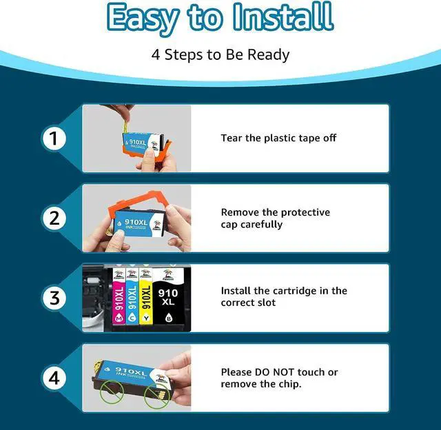 Alt view image 7 of 7 - 910 XL Black Ink Cartridges  Printers  910XL Black Ink Cartridges Compatible with OfficeJet Pro 8020 8025 8028 8035 OfficeJet 8015 8010 8018 8022 Printer (2 Black 910XL Ink Cartridges)