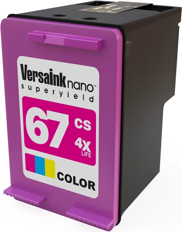 Alt view image 6 of 6 - VersaInk-Nano 67 MS MICR Black Ink Cartridge for Check Printing & VersaInk-Nano 67 CS Tri-Color Ink Cartridge Pack