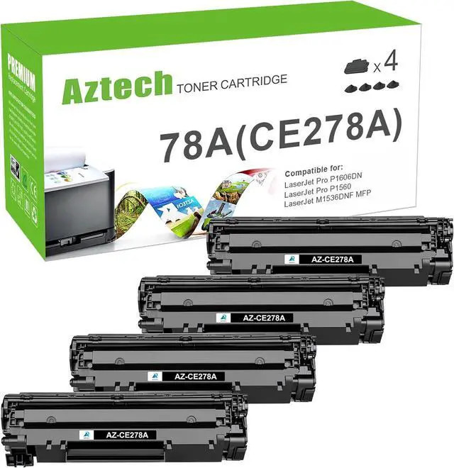 Main image of Ennovor Aztech Compatible Toner Cartridge Replacement for HP 78A CE278A Laserjet P1606dn MFP M1536DNF P1606 M1536 P1560 P1566 (Black, 4-Pack)