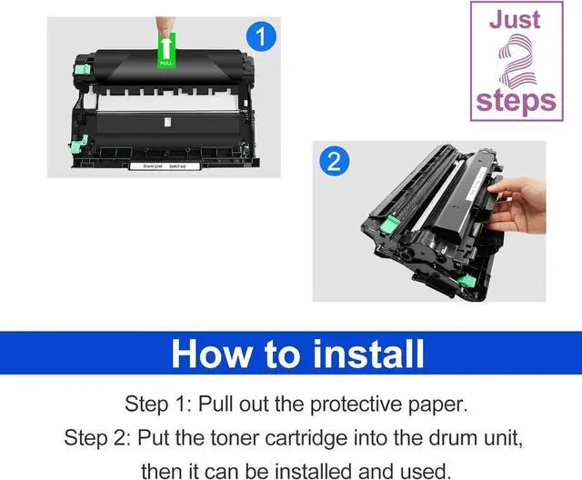 Alt view image 5 of 6 - Ennovor GALADA Compatible Drum Unit Replacement for Brother DR-730 DR730 DR760 DR 760 with Long Life OPC (2 Pack Drum Unit ONLY, NOT Toner)