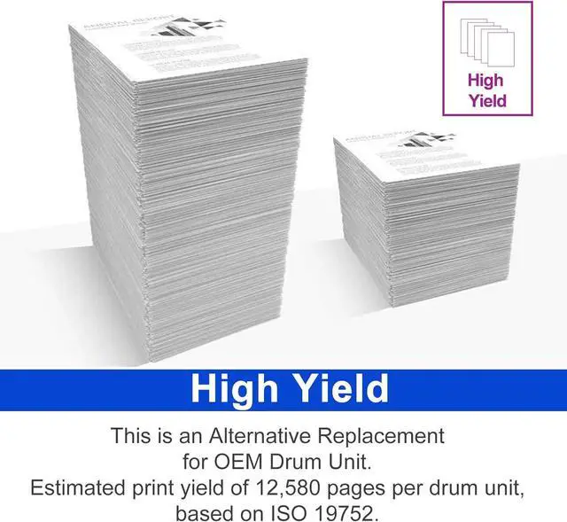 Alt view image 4 of 6 - Ennovor GALADA Compatible Drum Unit Replacement for Brother DR-730 DR730 DR760 DR 760 with Long Life OPC (2 Pack Drum Unit ONLY, NOT Toner)
