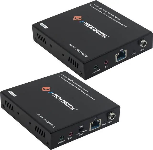Main image of Digital 4K USB KVM HDMI Extender Over Cat6/6a/7 Ethernet up to 328 FT (1080P), Supports HDMI 1.4 HDCP 1.4, 2 x USB 2.0, Near Zero Latency