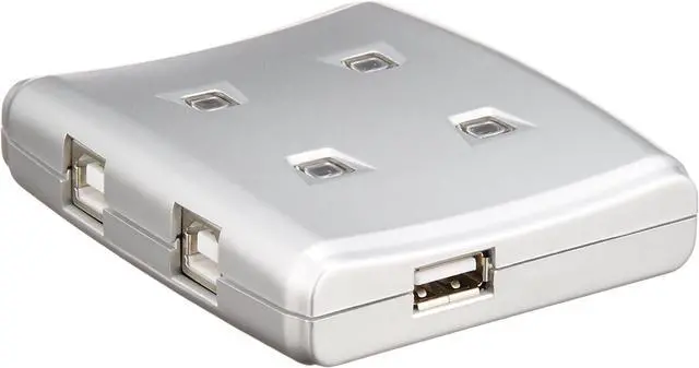 Main image of Elecom USS2-W4 USB Switcher, Manual, 2.0 Compatible, 4 Devices, Locking Function Included
