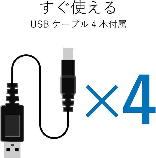 Alt view image 4 of 7 - Elecom USS2-W4 USB Switcher, Manual, 2.0 Compatible, 4 Devices, Locking Function Included