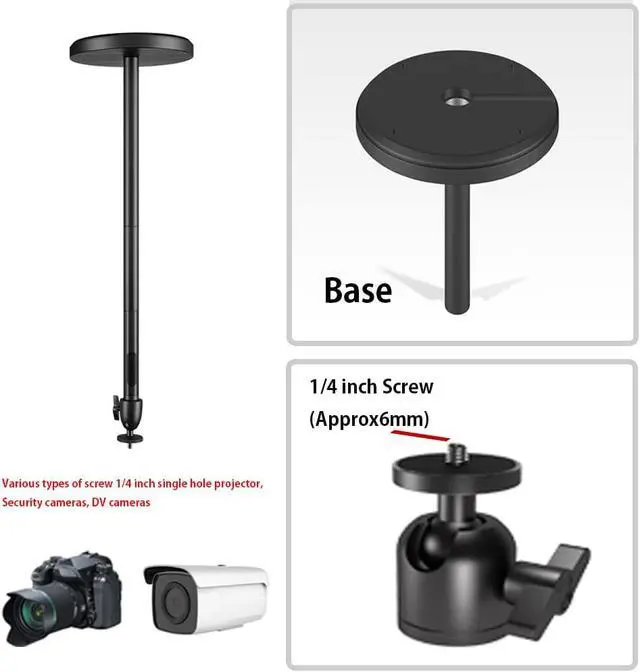 Alt view image 6 of 6 - Universal Projector Mount - Ceiling, Wall, or Stand - 360 Rotatable, 4 Height Adjustments, 5kg Load Capacity