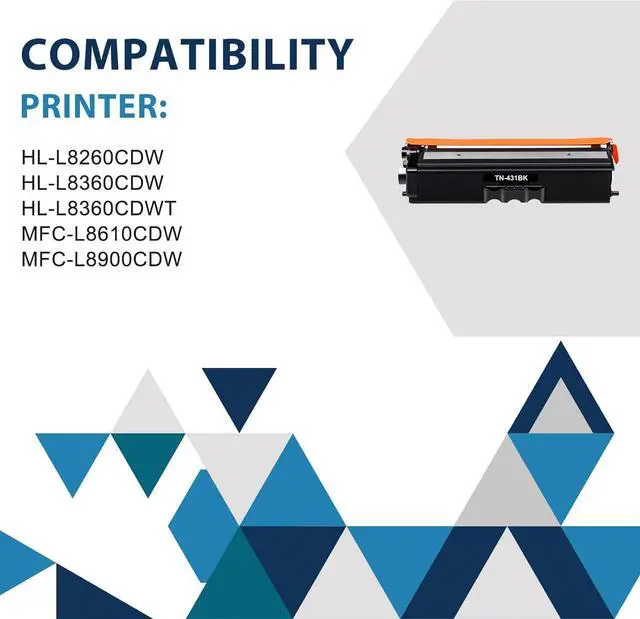 Alt view image 2 of 7 - TN-431 TN431 4-Color Toner Cartridge Set 4 Pack Compatible for Brother TN431 TN 431 TN-431 MFC-L8900CDW Toner Cartridges for Brother MFC-L8900CDW HL-L8360CDW HL-L8260CDW HL-L8360CDWT Printer Ink