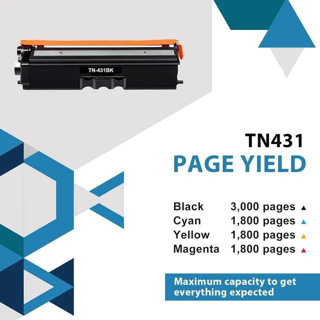 Alt view image 4 of 7 - TN-431 TN431 4-Color Toner Cartridge Set 4 Pack Compatible for Brother TN431 TN 431 TN-431 MFC-L8900CDW Toner Cartridges for Brother MFC-L8900CDW HL-L8360CDW HL-L8260CDW HL-L8360CDWT Printer Ink