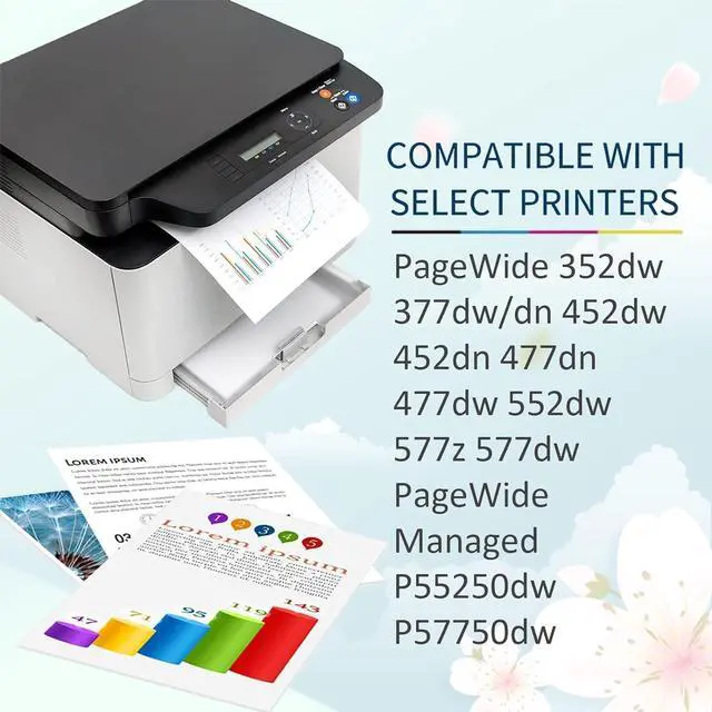 Alt view image 2 of 7 - Compatible  975X Ink Cartridges Replacement  975 975A 975X with PageWide 352dw 377dw Dn 452dw 452dn 477dn 477dw P55250dw P57750dw Printer Black Ink