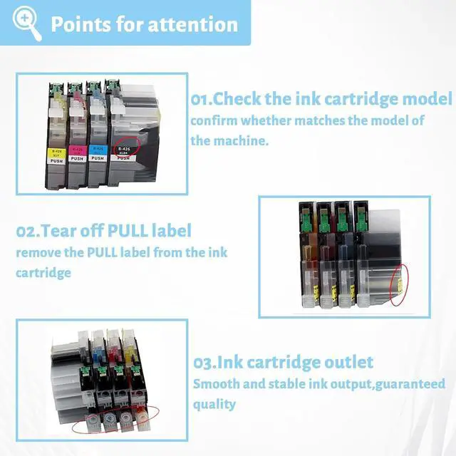 Alt view image 4 of 7 - Ink Cartridge for Brother LC426XLBK LC426XLC LC426XLM LC426XLY High Yield,6000 Pages Black,5000 Pages Color Compatible J4335DW J4340DW J4535DW J4540DW Printer Cyan