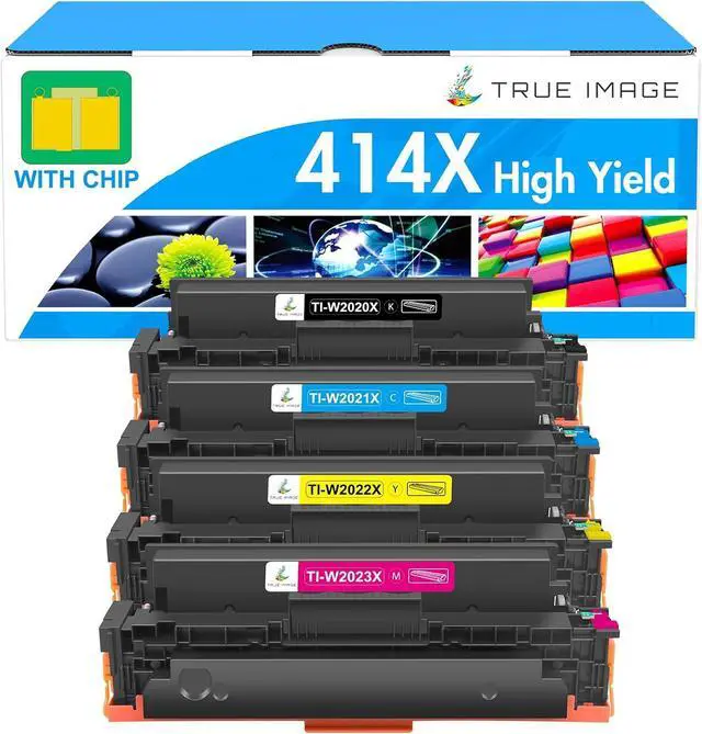 Main image of 414X Toner Cartridges 4 Pack High Yield: MFP M479fdw - 414A with Chip Compatible Replacement for HP 414X 414A 2020X for HP Color Laserjet Pro MFP M479fdw M479fdn M454dw M454dn Printer Ink (K/C/M/Y)