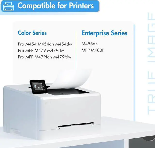 Alt view image 2 of 7 - 414X Toner Cartridges 4 Pack High Yield: MFP M479fdw - 414A with Chip Compatible Replacement for HP 414X 414A 2020X for HP Color Laserjet Pro MFP M479fdw M479fdn M454dw M454dn Printer Ink (K/C/M/Y)