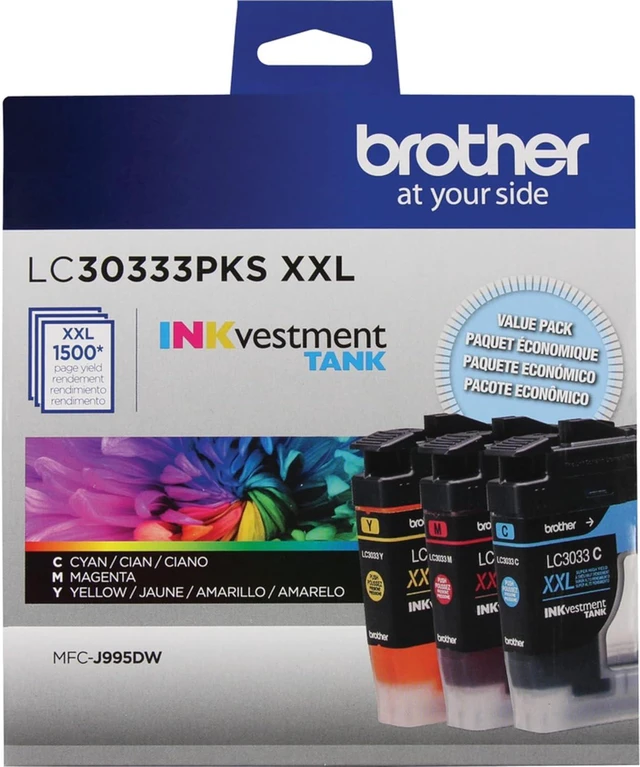 Alt view image 5 of 7 - Brother Genuine LC30333PKS Super High-Yield Colour Ink Cartridge Value Pack, Original Ink Replacement cartridges, Cyan/Magenta/Yellow, Ink for Brother Inkjet Printers MFC-J995DW and MFC-J995DWXL