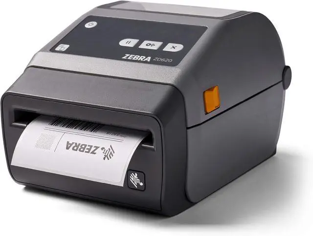 Main image of Ze bra ZD620d Direct Thermal Desktop Printer 203 dpi Print Width 4 in Ethernet Serial USB Cutter Preinstalled ZD62042-D21F00EZ