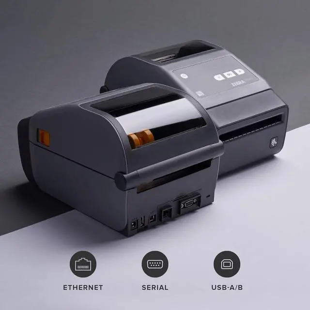 Alt view image 2 of 7 - Ze bra ZD620d Direct Thermal Desktop Printer 203 dpi Print Width 4 in Ethernet Serial USB Cutter Preinstalled ZD62042-D21F00EZ