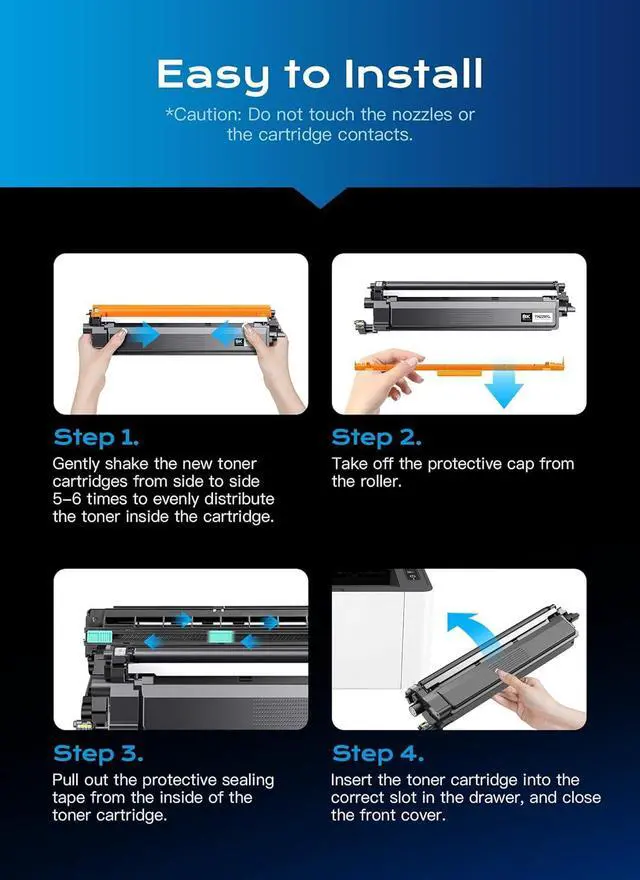Alt view image 4 of 7 - Quark TN229XL TN229 Toner Cartridges (with Chip) High Yield Compatible with TN-229 TN-229XL TN-229XXL for MFC-L3780CDW HL-L3280CDW HL-L3220CDW MFC-L3720CDW HL-L3295CDW Printers (4 Pack,B/C/M/Y)