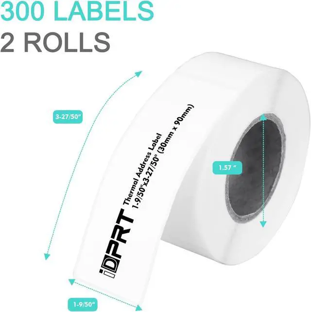 Alt view image 7 of 7 - Label Maker with 600pcs Labels(2 Rolls of 300pcs) - Thermal Barcode Printer with Bluetooth & USB Connection, Customizable App, Supports Various Sized Labels, Label Printer for Small Business