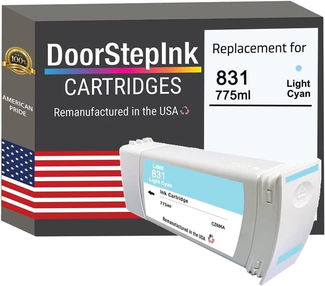 Main image of DoorStepInk Remanufactured in The USA Ink Cartridge Replacements for HP 831 CZ686A Light Cyan for Printers Latex 310 54in. 330 64in. 360 64in. 370 64in. 570 64in.