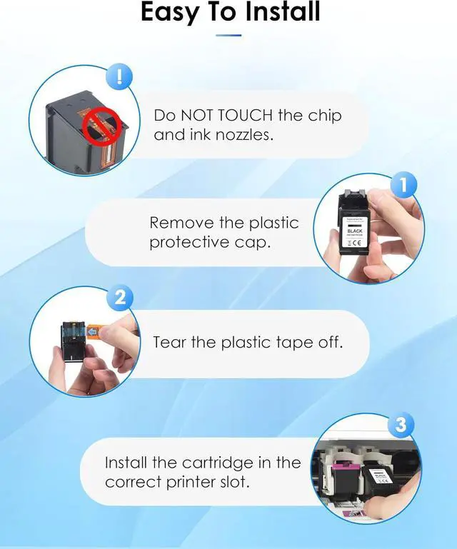 Alt view image 6 of 6 - 62 Ink Cartridge Replacement for HP Ink 62 HP 62 62XL Works with Envy 5540 5549 5640 5660 7640 7645 OfficeJet Mobile 250 200 OfficeJet 5740 5741 8040 Printer (2 Pack)