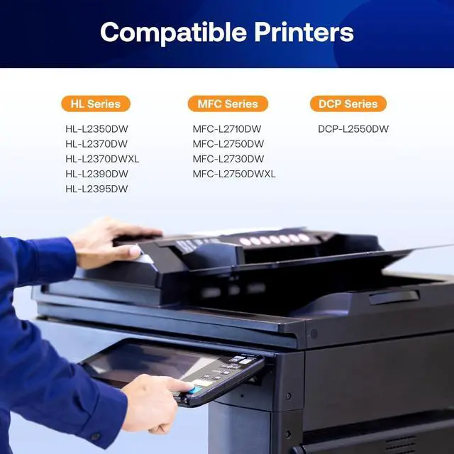 Alt view image 2 of 7 - Ennovor TN760 Toner Cartridge and DR730 Drum Unit Replacement for Brother TN 760 TN-760 TN730 DR-730 to use with MFC-L2710DW MFC-L2750DW HL-L2370DW DCP-L2550DW Printer (2 Toners, 1 Drum Unit, 3 Pack)