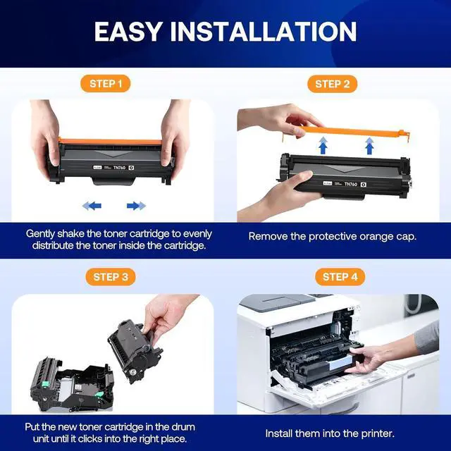 Alt view image 7 of 7 - Ennovor TN760 Toner Cartridge and DR730 Drum Unit Replacement for Brother TN 760 TN-760 TN730 DR-730 to use with MFC-L2710DW MFC-L2750DW HL-L2370DW DCP-L2550DW Printer (2 Toners, 1 Drum Unit, 3 Pack)