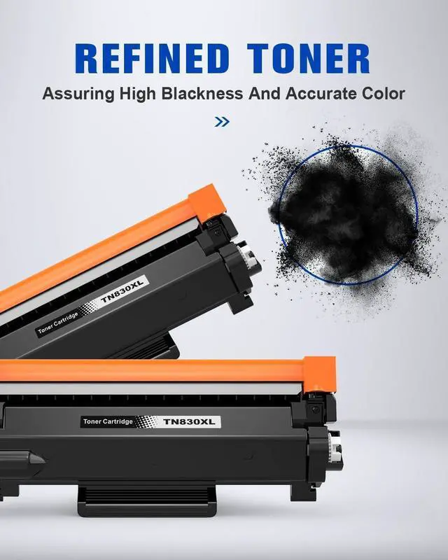 Alt view image 5 of 7 - Ennovor TN830XL Black Toner Cartridge Replacement for Brother TN830 XL TN-830XL Toner Cartridge Work for Brother DCP-L2640DW HL-L2400D HL-L2405W HL-L2480DW HL-L2460DW MFC-L2820DW Printers (2-Black)