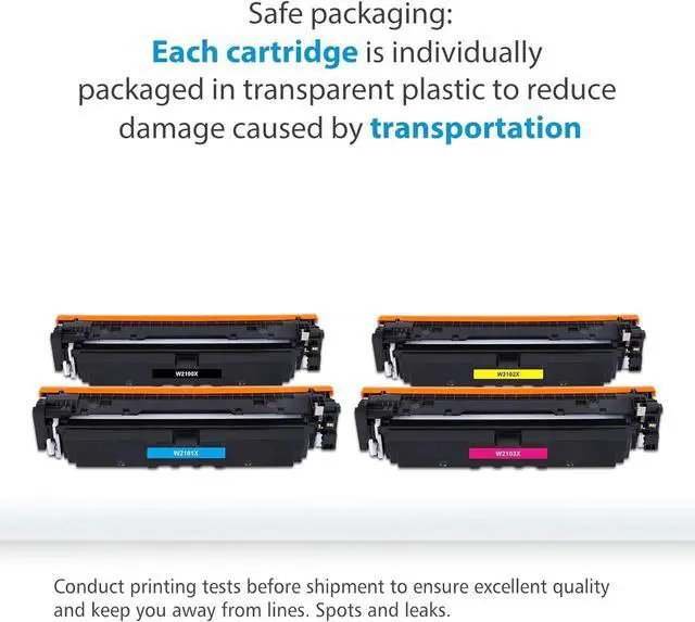 Alt view image 5 of 6 - 210X Toner Cartridge High Yield 4 Pack | with Chip 4301fdn 4301fdw Replacement for HP 210X 210A W2100X W2100A for Color Laserjet Pro 4201dn 4201dw Pro MFP 4301fdn 4301fdw Printer Ink