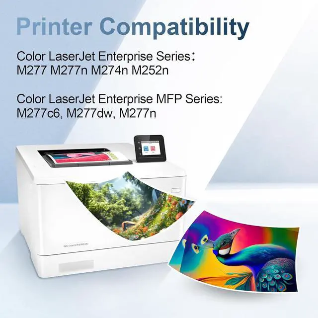 Alt view image 2 of 6 - Ennovor 201A Toner Cartridge - Replacement for HP 201A 201X CF400A for Color Laserjet Pro MFP M277dw M252dw M277c6 M252 M277 Printer (Black Cyan Yellow Magenta)