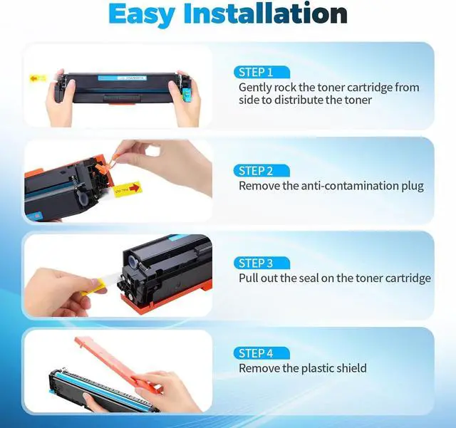 Alt view image 5 of 6 - Ennovor 215A Toner Cartridges (with Chip) Compatible for HP 215A Toner Cartridges 4 Pack W2310A W2311A W2312A W2313A for Color Pro MFP M183fw M182nw M182 M183 M155 (Black Cyan Magenta Yellow)
