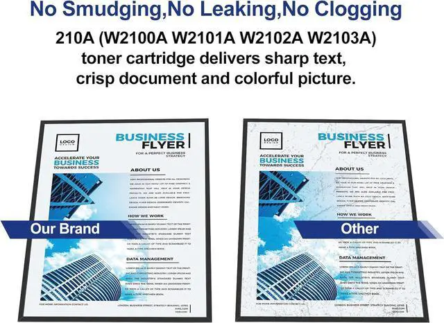 Alt view image 4 of 6 - Ennovor 210A Toner Cartridges (with Chip) Compatible Replacement for HP 210A Toner Cartridges 4 Pack (W2100A W2101A W2102A W2103A) 210X Works with MFP Pro 4301fdw Toner 4301fdn 4201dn 4201dw Printer