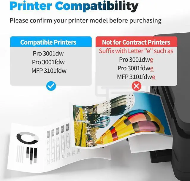 Alt view image 2 of 6 - Ennovor 138A W1380A (with Chip) Compatible Toner Cartridges Replacement for HP 138A W1380A 138X W1380X Compatible for HP Pro 3001dw 3001dn MFP 3101fdw 3001fdw Printer (Black, 2-Pack)