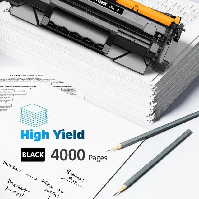 Alt view image 4 of 6 - Ennovor 138X (with Chip) High Yield Compatible Toner Cartridges Replacement for HP 138X W1380X 138A W1380A for Pro 3001dw 3001dn MFP 3101fdw 3101fdn Printer (Black, 2-Pack)