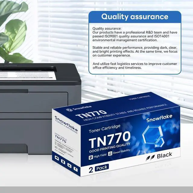 Alt view image 6 of 6 - Ennovor TN770 TN-770 TN 770 Toner Cartridge Compatible TN770 TN-770 Super High Yield Black Toner Replacement for Brother TN 770 TN-770 MFC-L2750DW HL-L2370DW HL-L2395DW Printer Toner (2-Pack).